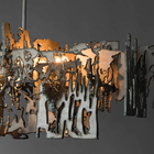 Modern Designer metal fragment Art Chandelier Rectangle Kitchen Island Hanging light(WH-MI-453)