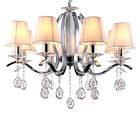 Metal chandelier with glass crystals 6/8 Lights with lampshade (WH-MI-53)