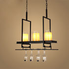 Candlestick Vintage Pendant Lights rectangle Black Color Chandelier Hanging Lamp (WH-VP-53)