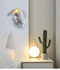 Resin animal wall lamp bedroom bedside lamp living room decor White Ceramic Toucan Wall Light (WH-VR-72)