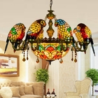 Tiffany stained glass lamp living room restaurant bar club Parrot Bird Large Chandelier(WH-TF-55)