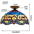 40cm European Blue Dragonfly Tiffany stained glass restaurant bedroom aisle corridor ceiling lights(WH-TA-14)