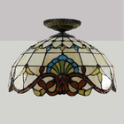 40cm European style Baroque Tiffany stained glass restaurant flush ceiling light(WH-TA-16)