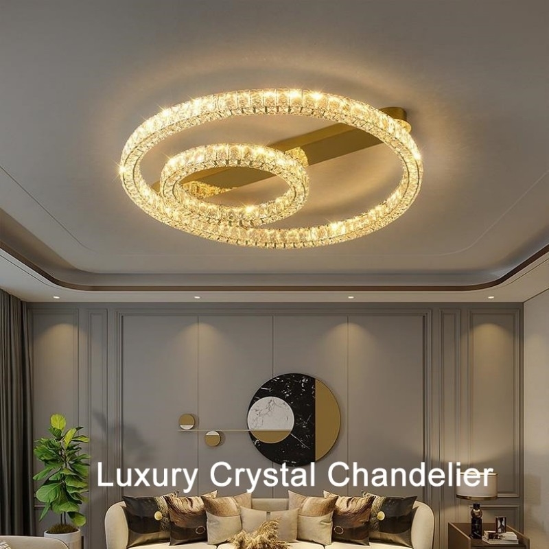 Luxury Ring Ceiling Lamp Modern Bedroom Living Room Crystal Ceiling Lamp(WH-CA-100)