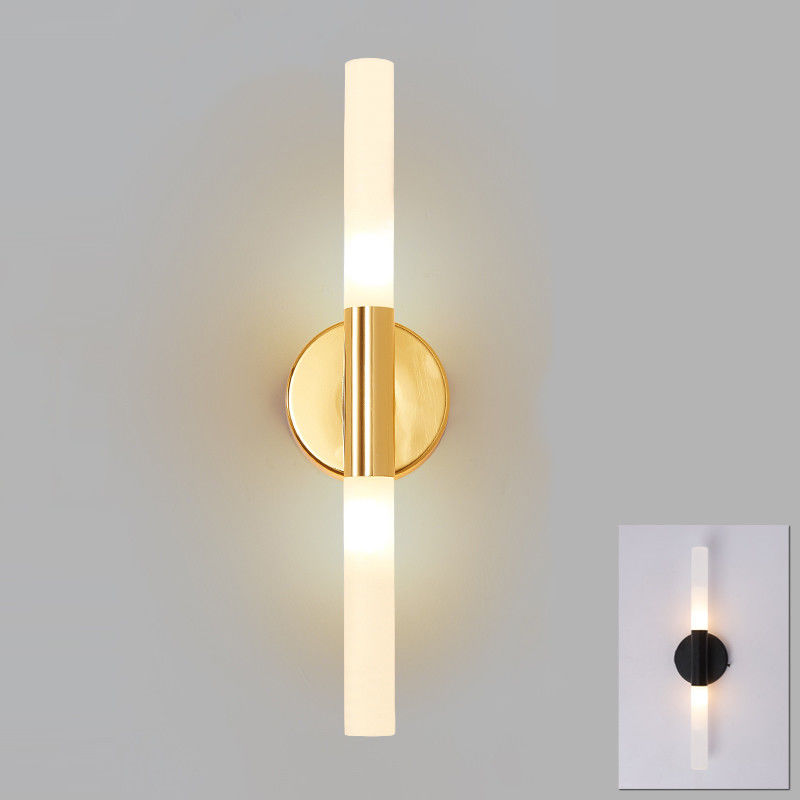 Modern metal tube pipe up down LED wall lamp light sconce Bedroom foyer washroom living room toilet wall ight (WH-OR-09）