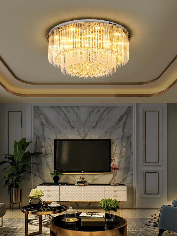 Crystal Lamp Round Living Room Lighting Atmosphere Room modern led ceiling lights gold(WH-CA-87)