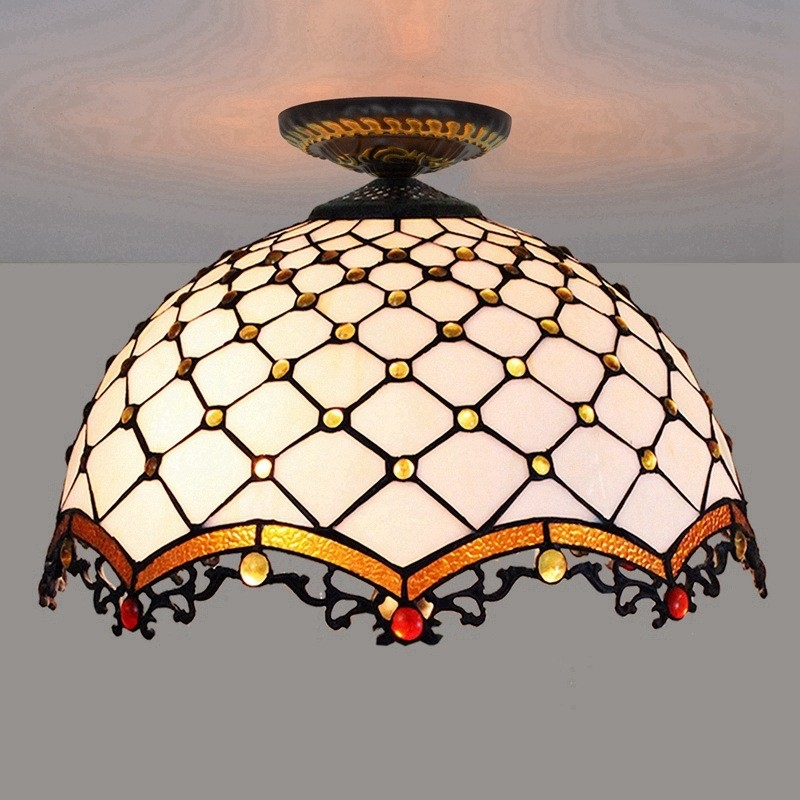 Tiffany lamp Round glass kitchen lights hanging lamp(WH-TA-15)