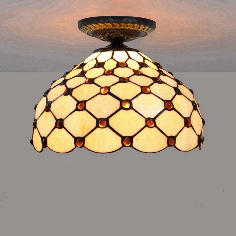 Tiffany lamp Style Indoor home Living room Bedroom Kitchen yewllo industrial chandelier(WH-TA-20)